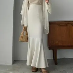 Louere 薄手ハイウエストフレアマーメイドスカート