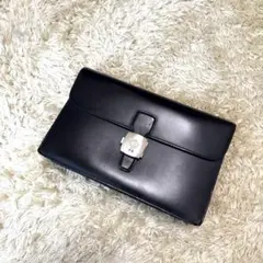 dunhill クラッチバッグ セカンドバッグ ヴィンテージ ブラック レザー