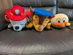 寝そべりぬいぐるみ　チェイス、マーシャル、アンパンマン