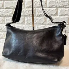 コーチ ヘリテージレザー ショルダーバッグ ブラック