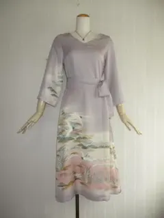 S～Mサイズ　色留袖からの着物リメイクドレスです　着丈１１５cmのサムネイル