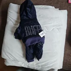 値下げネイビー フード付き犬服 XS