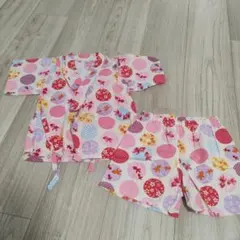 花柄水玉甚平 上下セット サイズ90