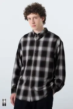 マドラスチェック長袖シャツ メンズ 〈size　L〉のサムネイル