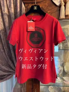 ヴィヴィアンウエストウッドRED LABEL ロゴ入り赤Tシャツ 新品タグ付きのサムネイル