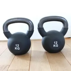ケトルベル 12kg ブラック 2個セット ウエイトトレーニング ダンベルのサムネイル
