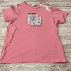 JenniLove 肩あきリボンTシャツ ピンクのサムネイル