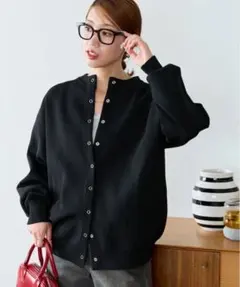 スナップ ボタン ニット カーディガン