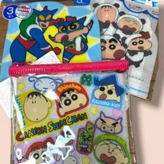 クレヨンしんちゃん ポーチ&チャック袋 3点ジッパーバッグ ダイソー アニメ
