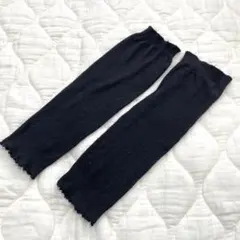 【ジャンク】レッグウォーマー リブ編み 黒色