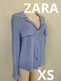 ZARA 水色 シアーシャツ　XS