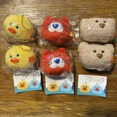 赤、茶色2点セット mojojojo フェイスマスコット 3種セット ガチャガチ