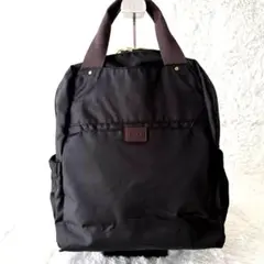 【美品】ace. エース リュック バックパック ブラック×ダークブラウン A4のサムネイル