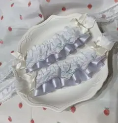 ぬい用　ぬい服　ヘッドドレス　ホワイト　レインボー　リボン　ほわぬい　にじぱぺ