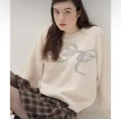 muguet lame ribbon knit