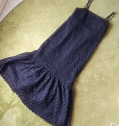 ダイアグラム　ブラック　レース　キャミワンピース