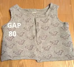 GAP ベビーベスト 80 鳥のプリント スウェット素材
