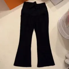 マタニティ パンツ ブラック フレア　ワイドパンツ
