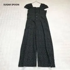 【シュガースプーン】サロペット　オールインワン　ブラック　グリーン　ドット　夏のサムネイル