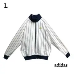 adidasアディダストラックジャージストライプ刺繍ロゴマークLサイズ人気古着