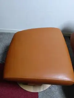 HR745 karimoku オットマン　本革+合皮 ブラウン系バイカラー カリモク家具 オットマン「R307」半革 #X353 ビターブラウン色