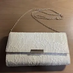 パーティーバッグ　レース　アイボリー　結婚式　クラッチバッグ