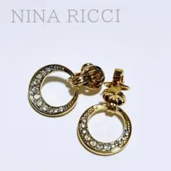 NINA RICCI ニナリッチ　イヤリング　ゴールドカラー　ラインストーンのサムネイル