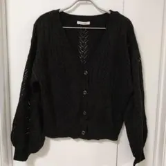 【最終価格】ダブルクローゼット　W Closet 　黒 　編み込み　カーディガン