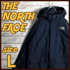 【超希少】ノースフェイス マウンテンパーカー ゴアテックス 刺繍ロゴ古着ネイビー