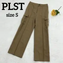 【PLST】　プラステ　ストレートパンツ　ワークパンツ　センタープレス　綿