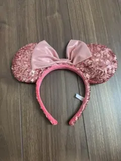 ミニー　カチューシャ ピンク スパンコール