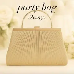 プリーツゴールドフォーマルバック　結婚式　二次会　かわいい　お呼ばれクラッチ