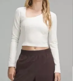 lululemon ルーシュフロント Vネック半袖シャツ L ホワイト - メルカリ