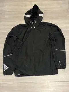 adidas ナイロンジャケット フード付き ブラック