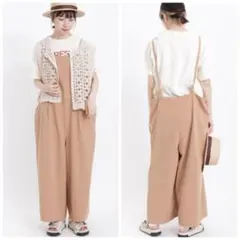 【新品】柄アソートキャミサロペット　ベージュ　サマンサモスモス　定価7,150円