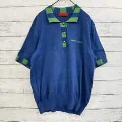 ロベルタディカメリーノ ポロニット 半袖 刺繍ロゴ L相当 カジュアル レトロ