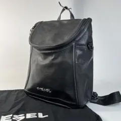 未使用級　DIESEL リュック　レザー　保存袋　ブラックのサムネイル