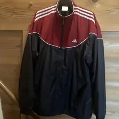adidasナイロンジャケット赤✖︎黒古着　サイズO