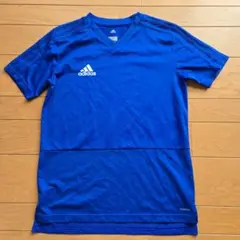 adidas サッカーシャツ S 青