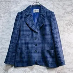 jun ashidaシングルブレストジャケット　チェック　ウール　シルクカシミヤ