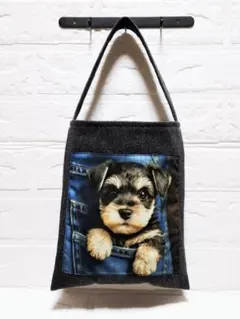 シュナウザー　ワンハンドル　トートバッグ　ハンドメイド