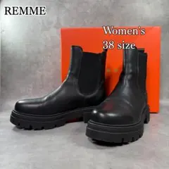 【美品】REMME レメ ボリュームソール サイドゴアブーツ 黒 38のサムネイル