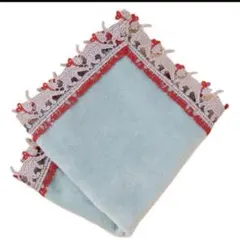 【新品】近沢レース店　タオルハンカチ　キャットウォーク　婦人画報別注 ブルー