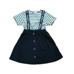 ボーダー　サスペンダーワンピース　120