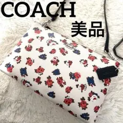 美品✨コーチ ティーローズ 花柄 ショルダーバッグ ウォレット 斜め掛け 2室