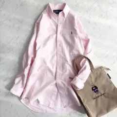 【ラルフローレン】オックスフォードシャツ　オーバーサイズ　ポニー刺繍　薄ピンク