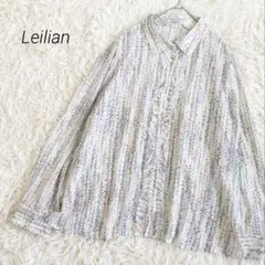 レリアン ブラウス シャツ 花柄 シアー 長袖 上品 とろみ オフィス 通勤のサムネイル