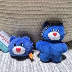 mojojo マスコットぬいぐるみ3 フェイスポーチ BC3 青ネコ 青ねこ