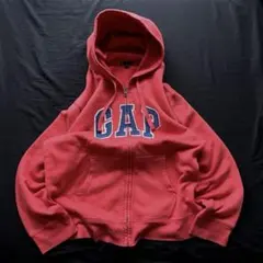 00's OLD GAP ジップパーカー　レッド　XL　y2k