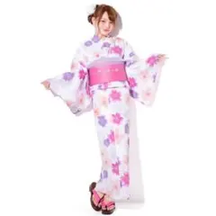 花柄 浴衣・帯セットのサムネイル